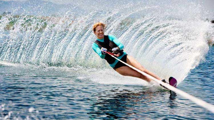 Person safely using water skis